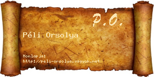 Péli Orsolya névjegykártya